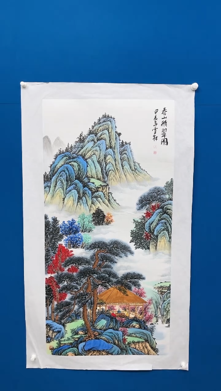 【闪购商品】国画张-现场创作四尺山水/无框/L