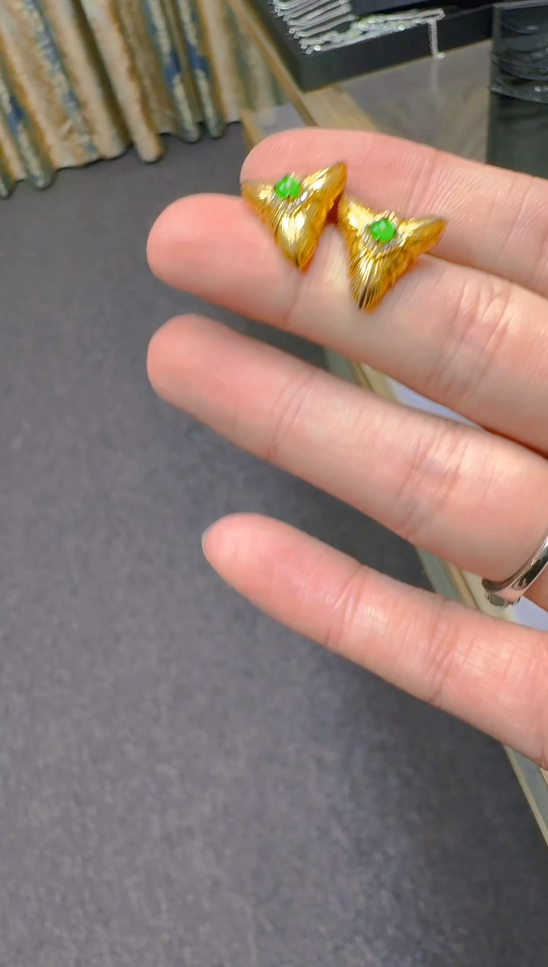 【闪购商品】翡翠耳饰银S925镶嵌天然A货翡翠