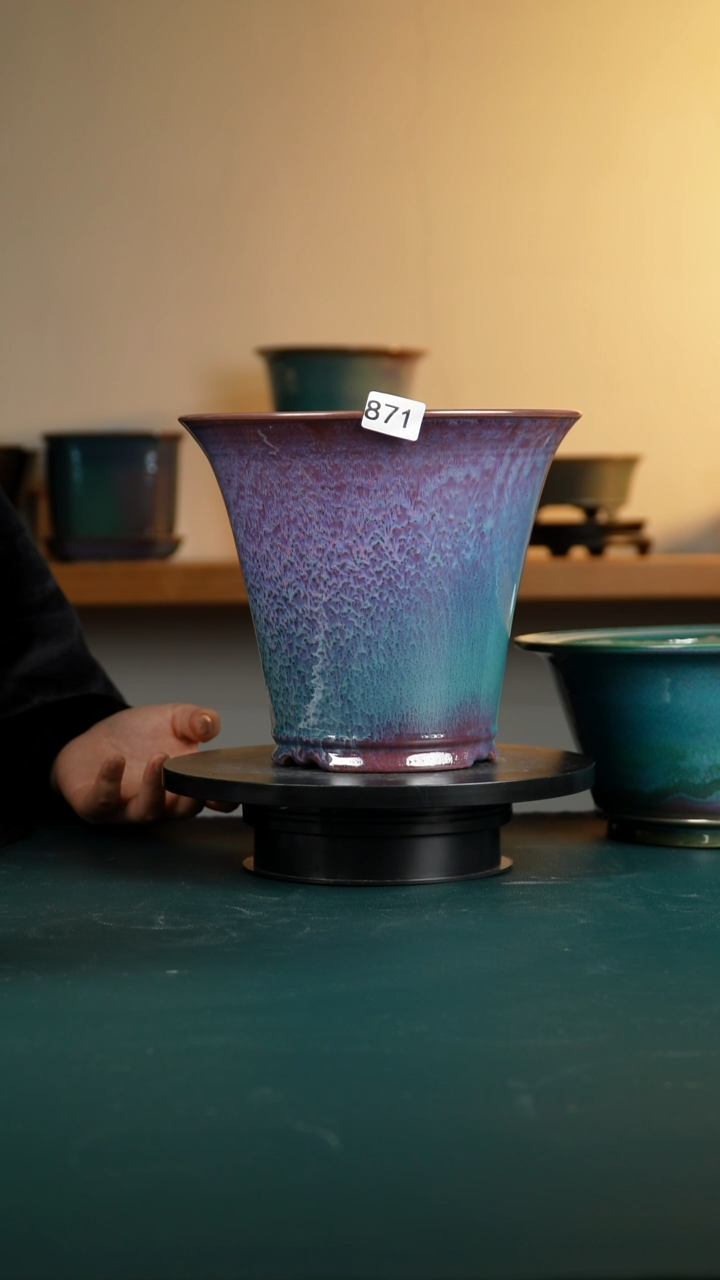 西****狼871福利纯手工窑变兰花盆19.5/18/22.5/19 