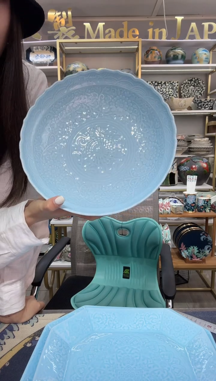 陶瓷青磁圆形盛钵26.5cm一支HS001