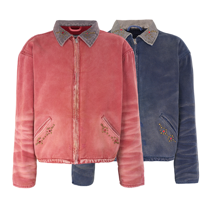 直播 HC/HermitCreate水洗铆钉夹克做旧J97街头hermitcreate