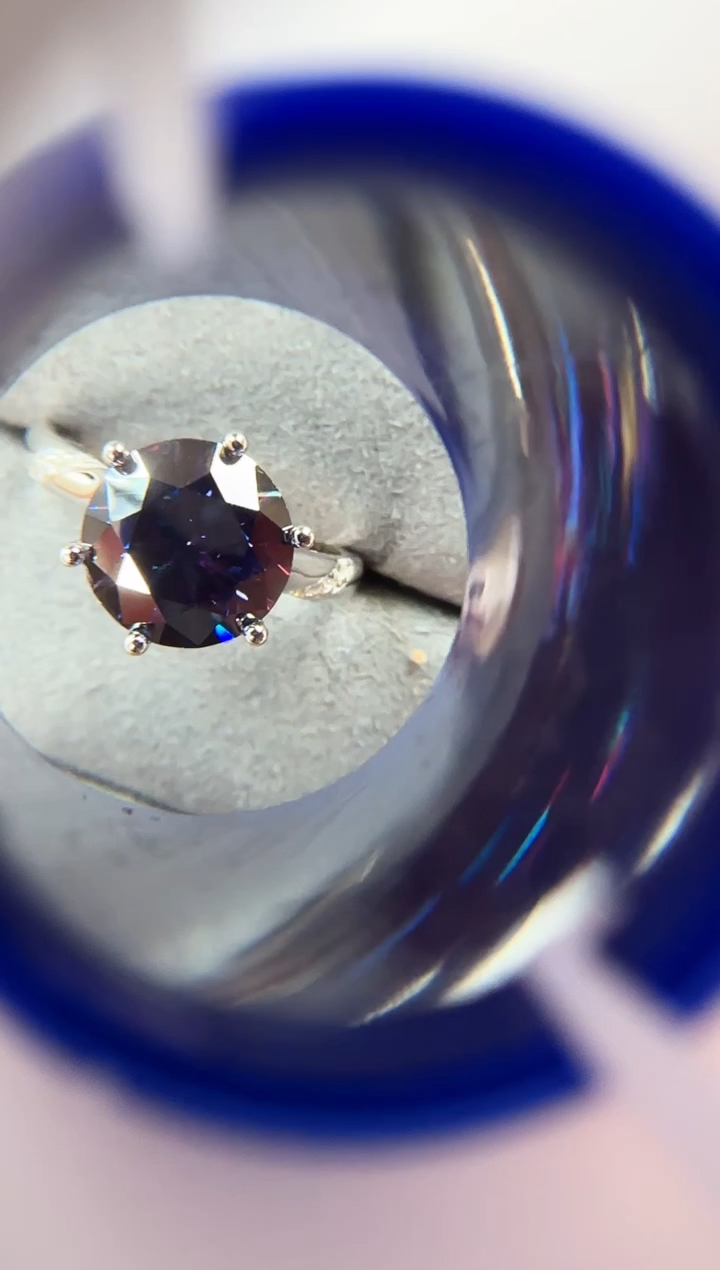 主播定制链接 紫色圆形戒指5ct 定制圈口