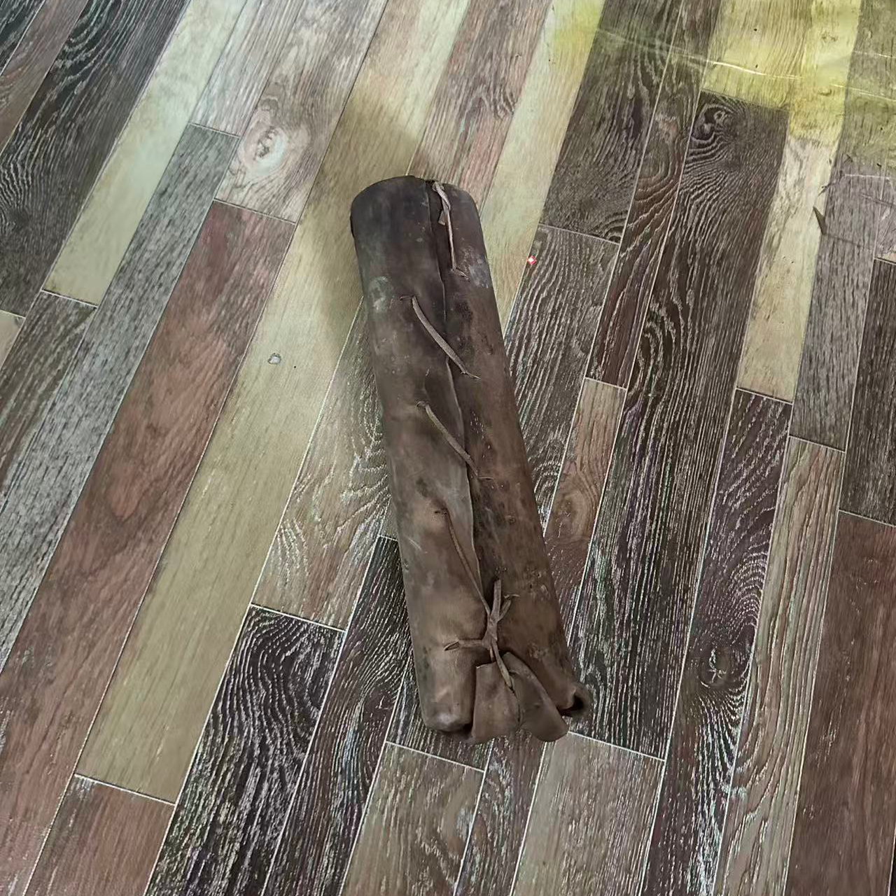 （闪购商品）闷114黑皮短筒木摆件复古工艺