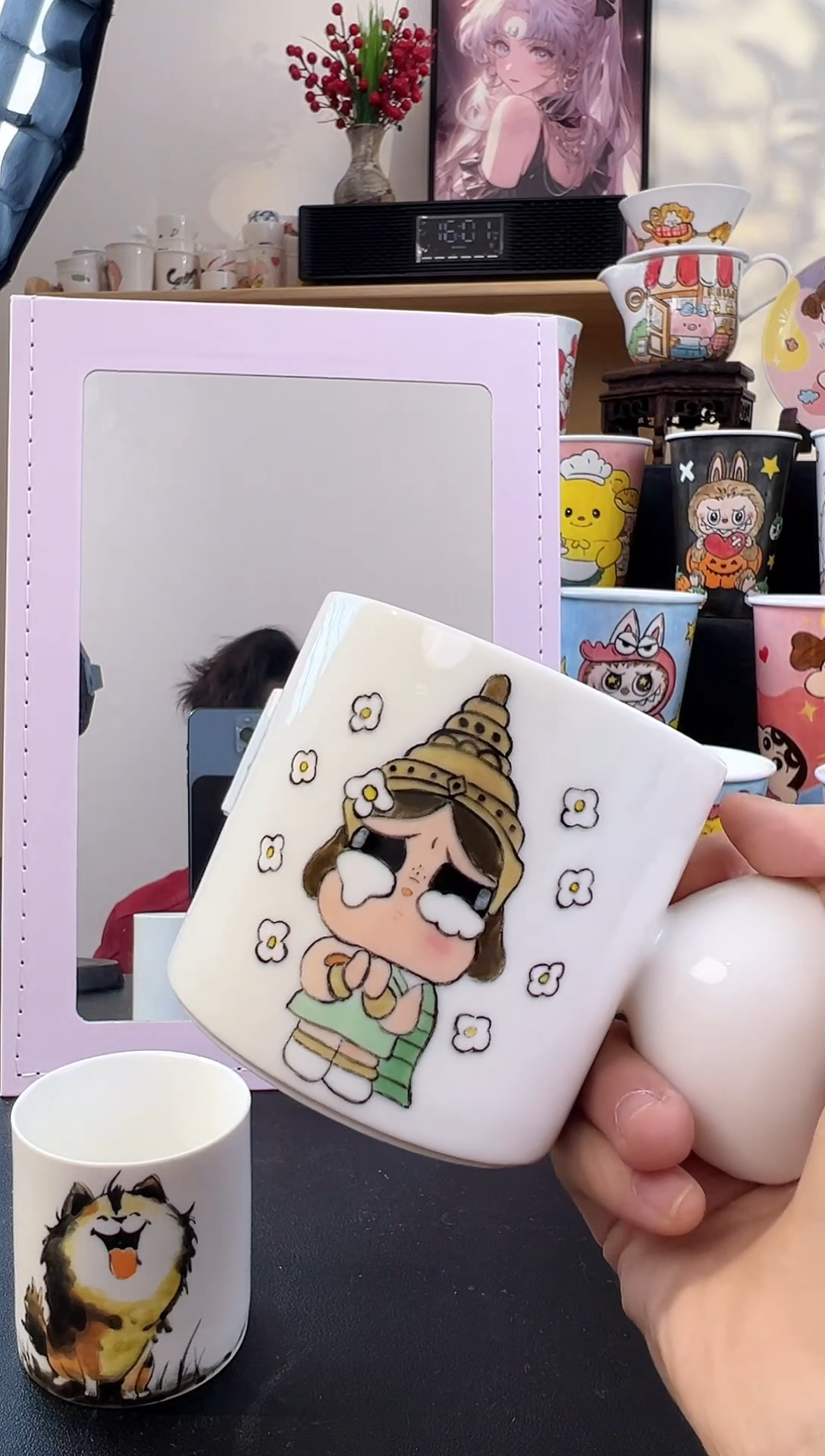 【闪购商品】摆件手工手绘陶瓷小杯杯