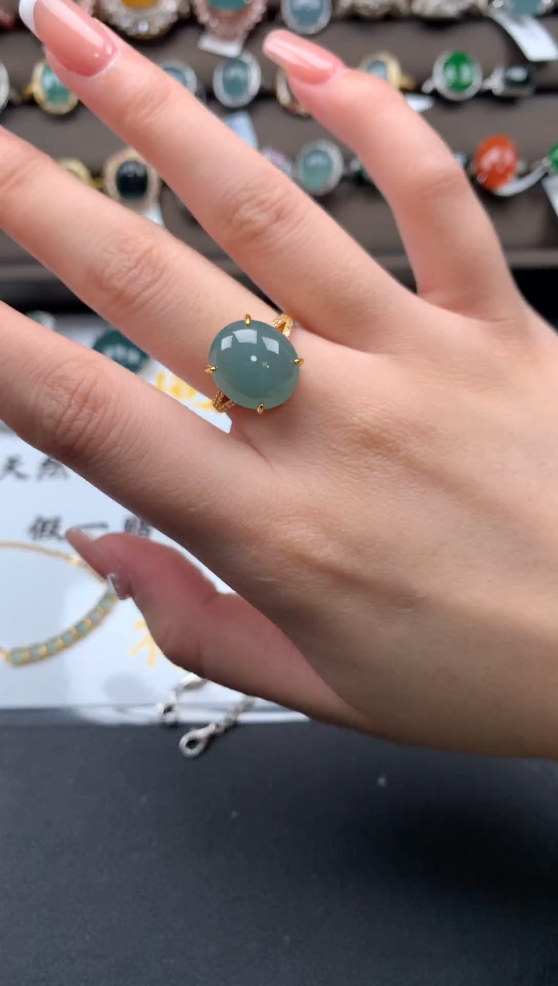 【闪购商品】翡翠戒指银S925镶嵌521412