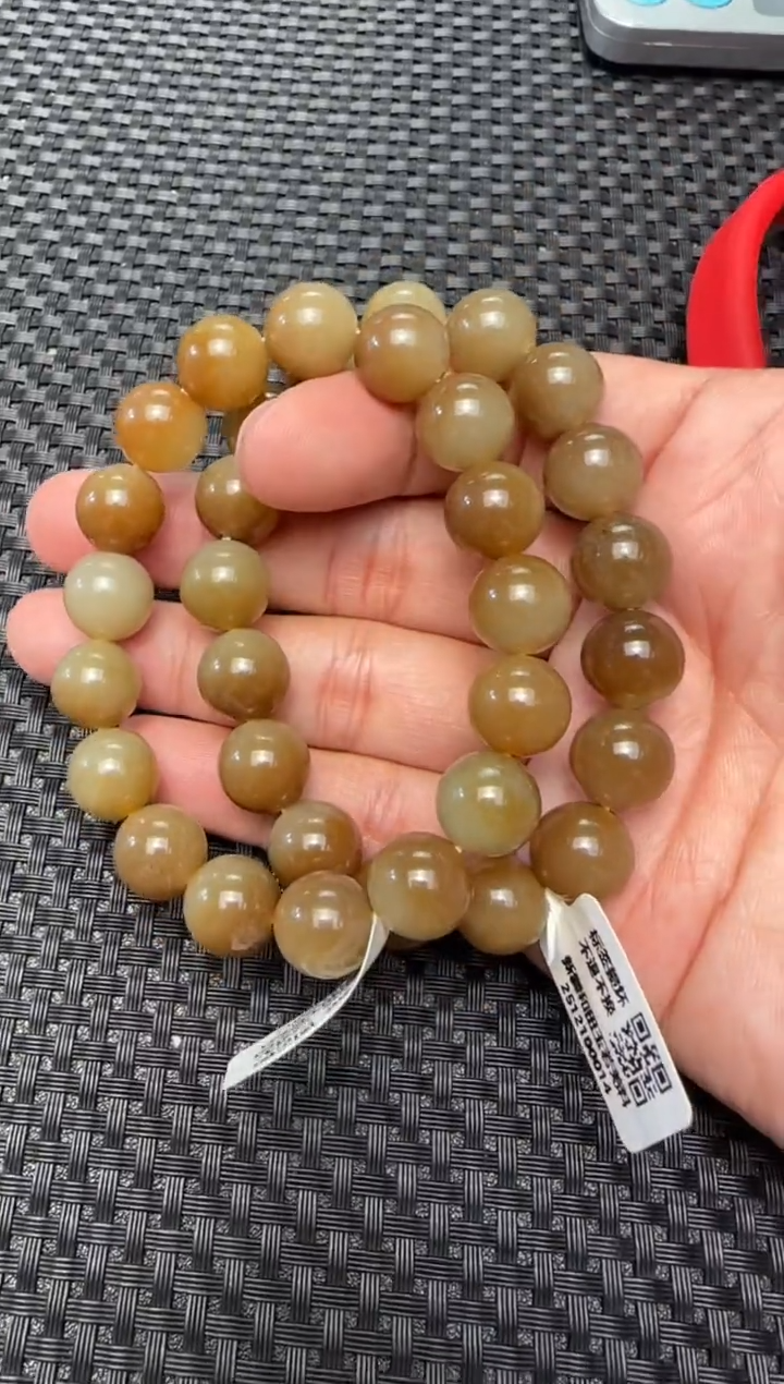 未镶嵌手串和田玉若羌糖手串卡12 多样性发其一