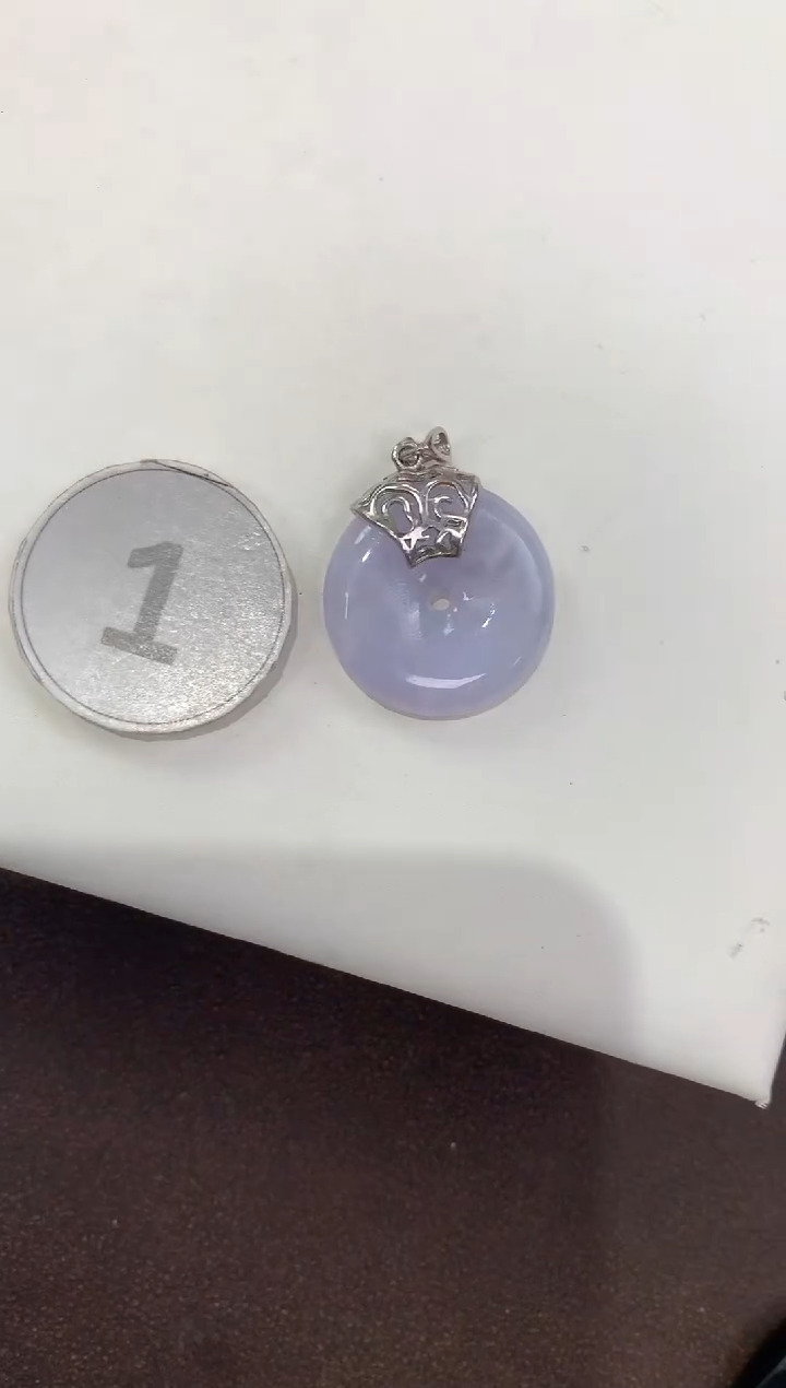 颈饰银S925镶嵌翡翠天然缅甸A货翡翠