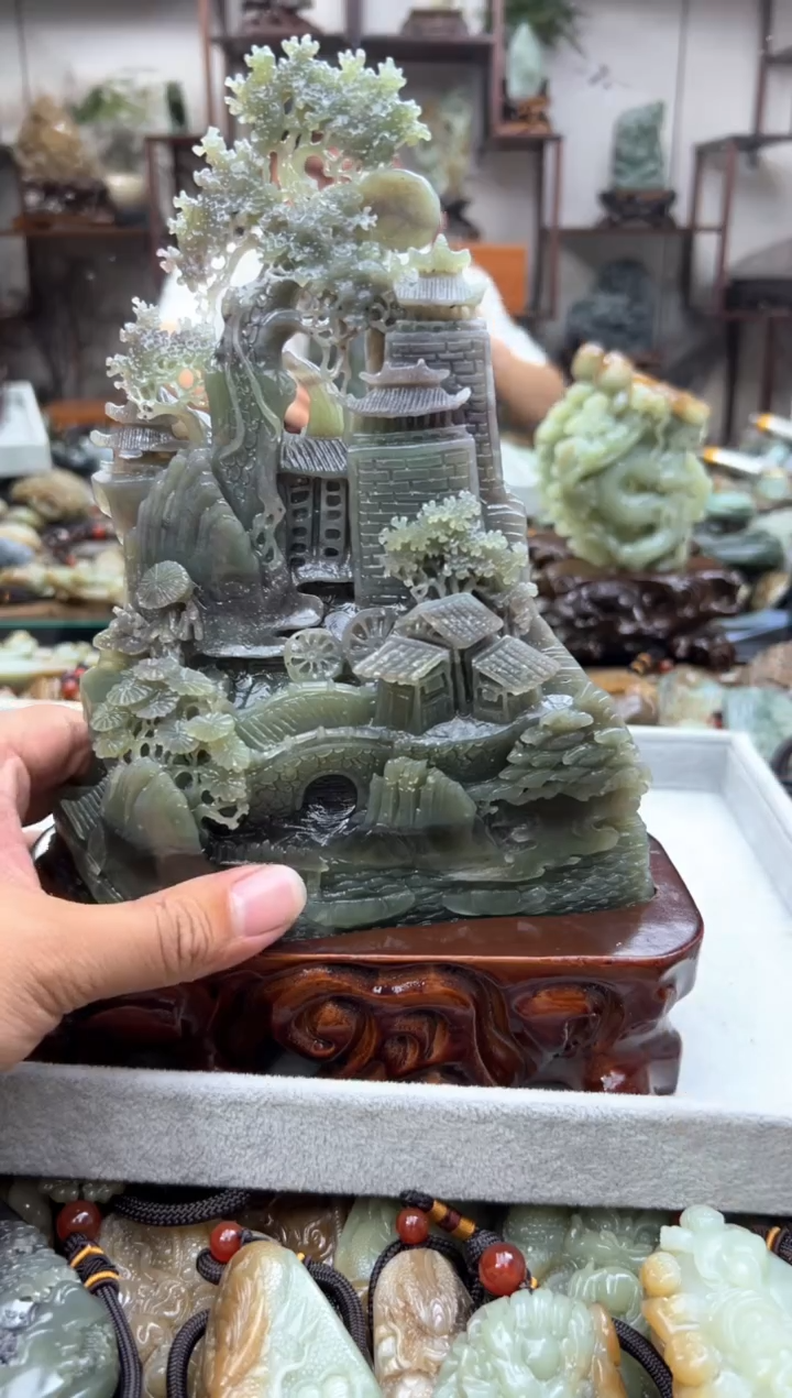 和田玉未镶嵌摆件1