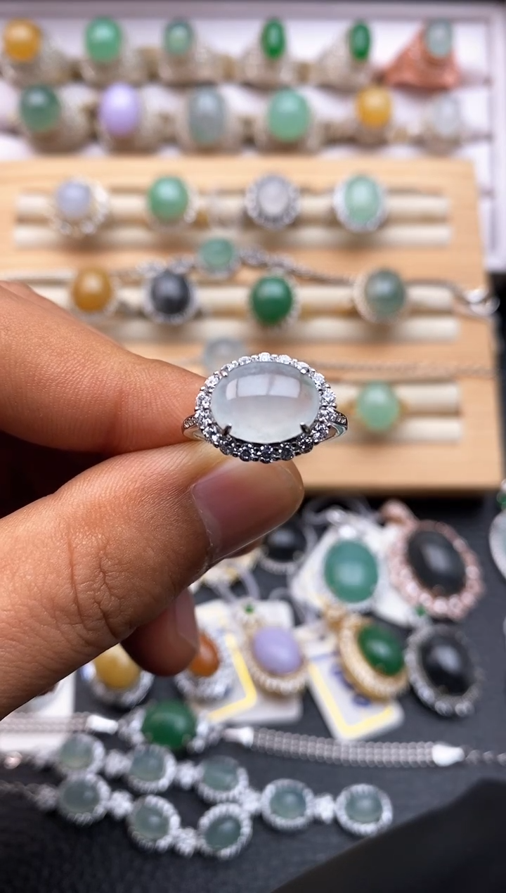 【闪购商品】翡翠戒指银S925镶嵌/0015