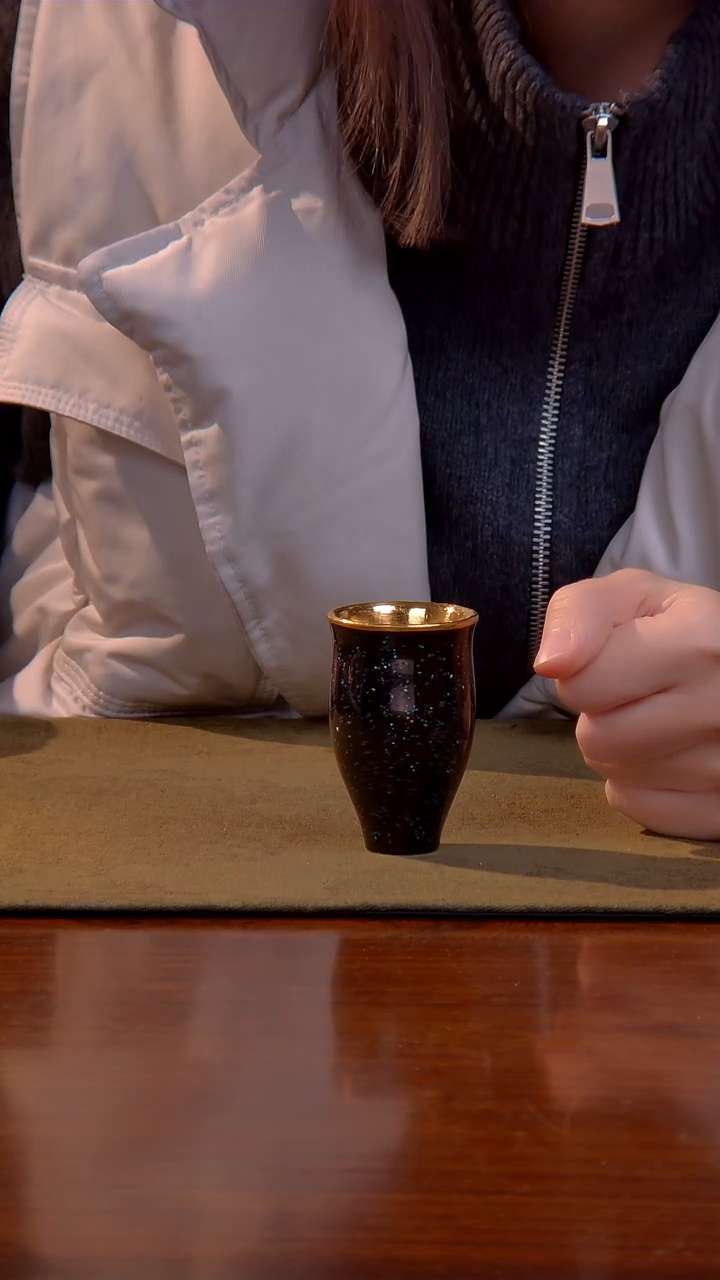 大千手作 大漆 包金 闻香杯