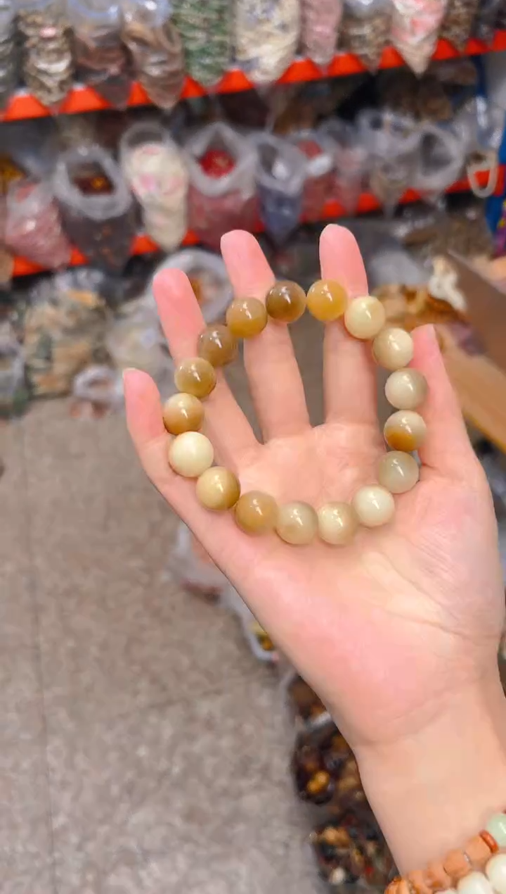 吊坠菩提根/象牙果绿飘花色花皮单圈