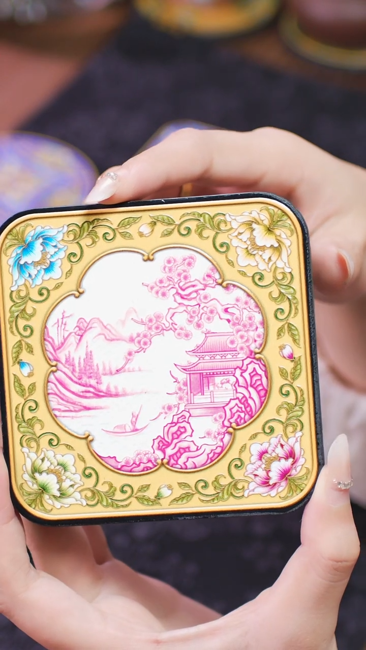壹藏贰宝赏花镜图案杯垫一片