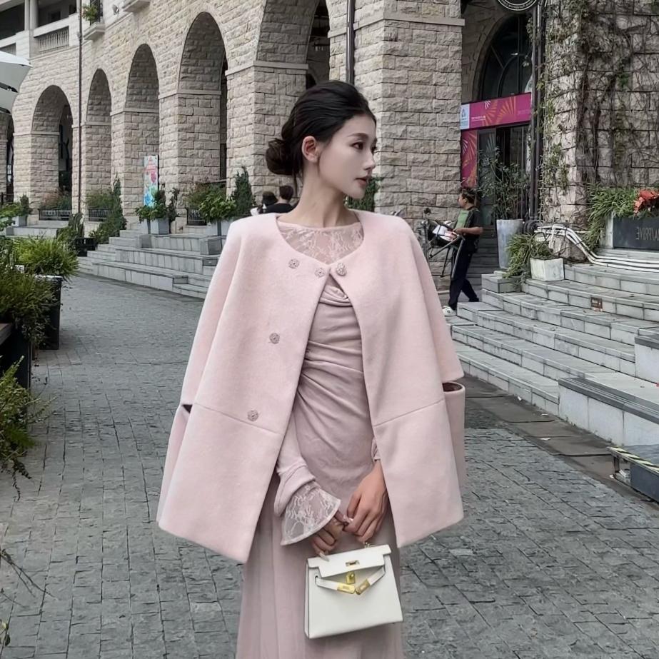 现货春日部【如梦令】轻奢中国风时尚气质百搭宽松披肩斗篷01185