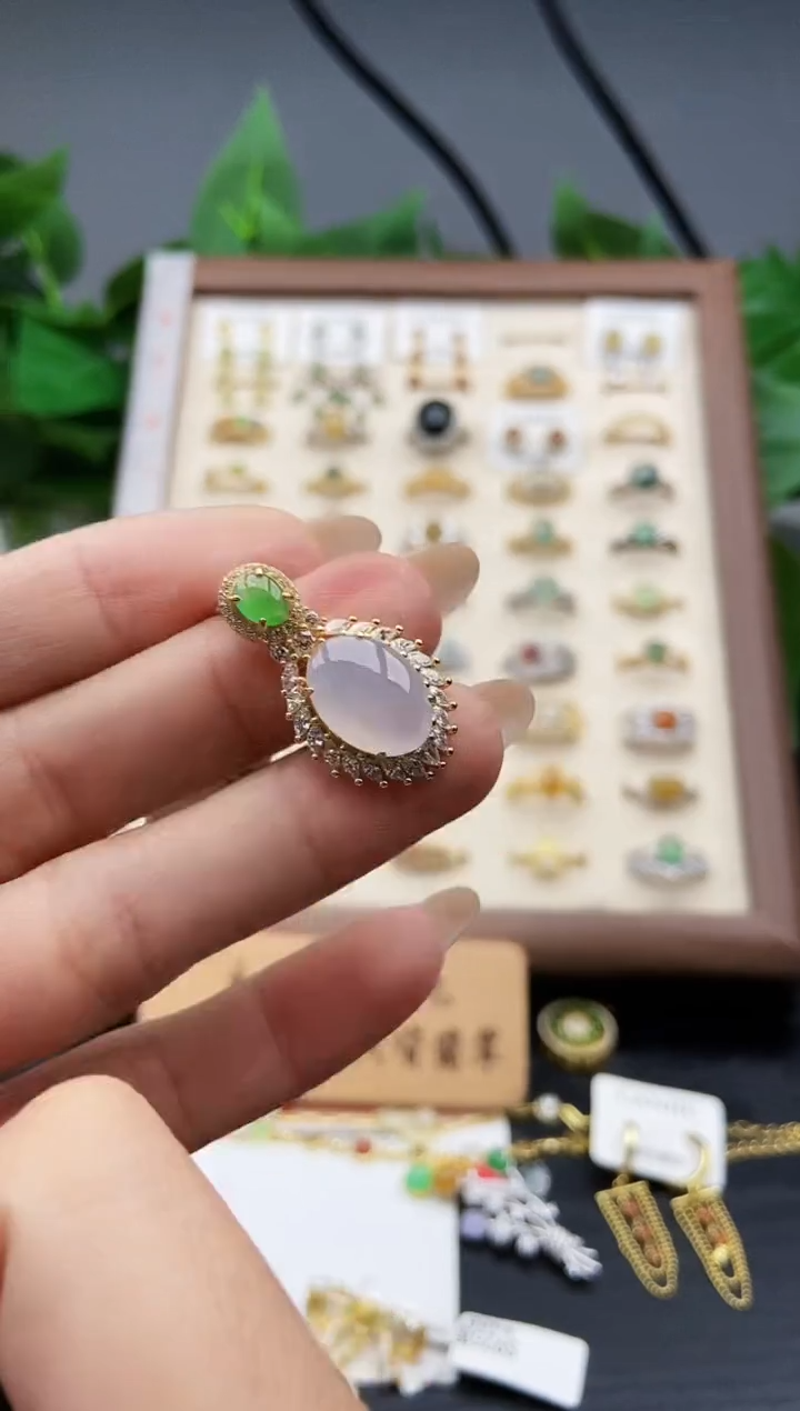 颈饰银S925镶嵌翡翠12