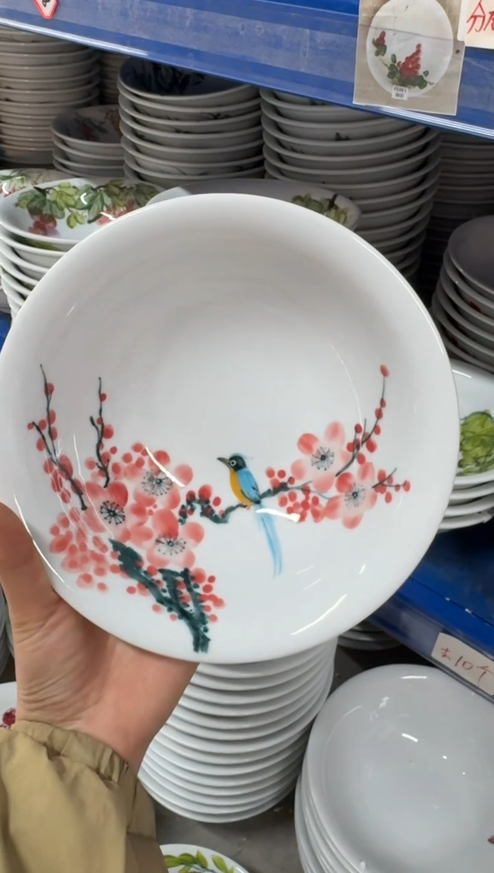 瓷片景德镇高温陶瓷食品级手绘釉中彩-大汤碗