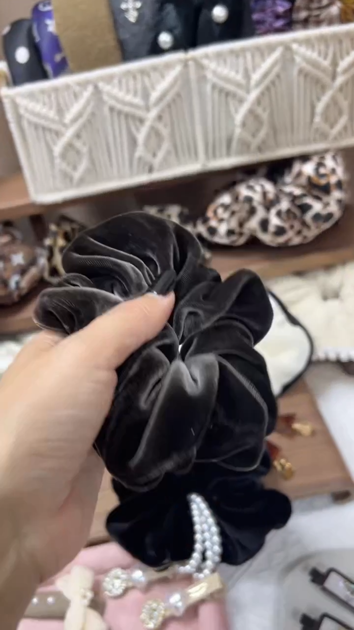 非金属布艺简约发饰深灰6cm