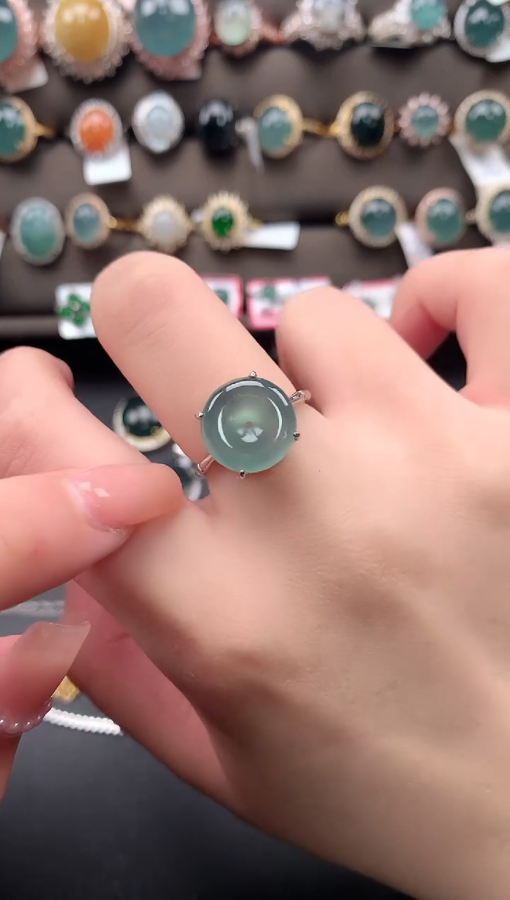 【闪购商品】翡翠戒指银S925镶嵌542141