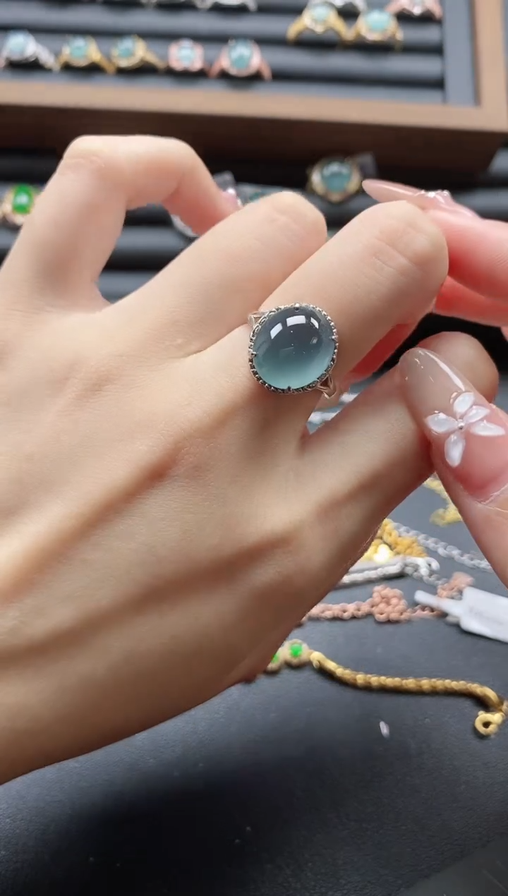 【闪购商品】翡翠戒指银S925镶嵌51151