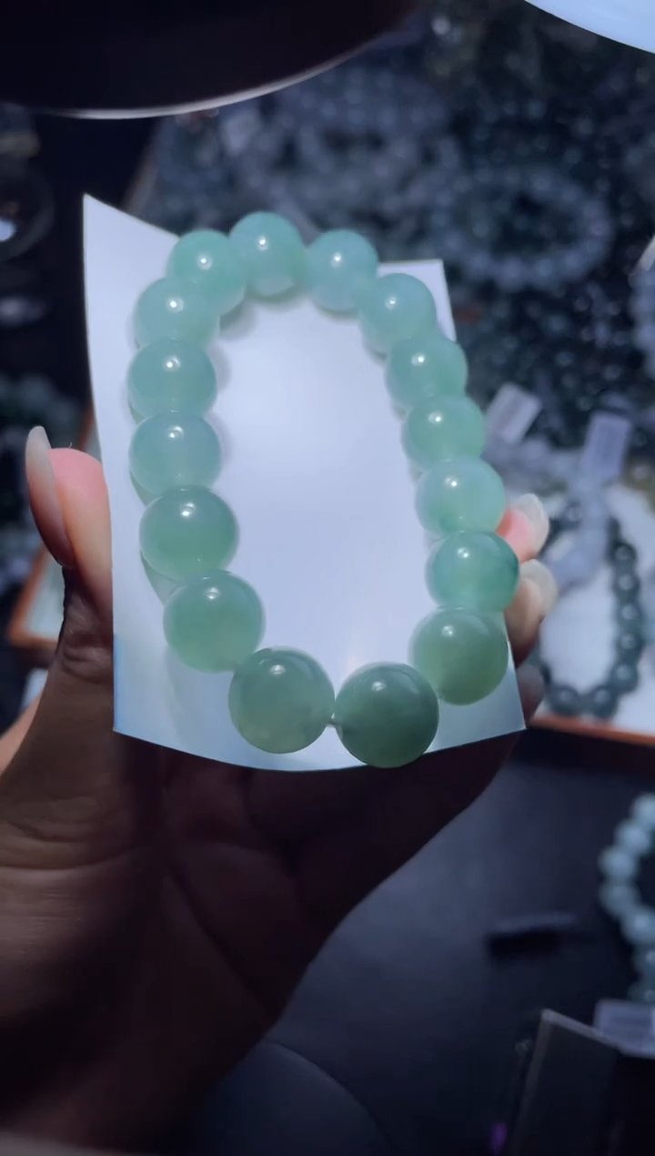 【闪购商品】定制翡翠未镶嵌天然缅甸A货翡翠手串76