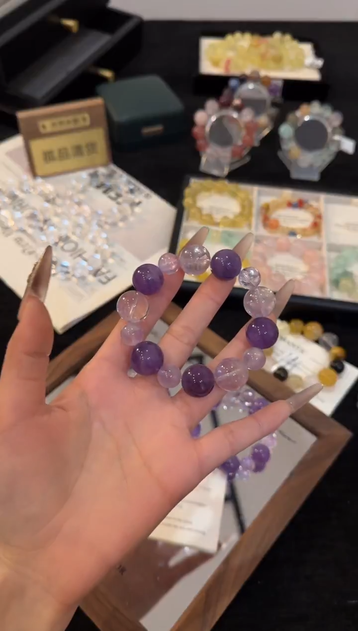 合金手链水晶紫水晶手链x3174