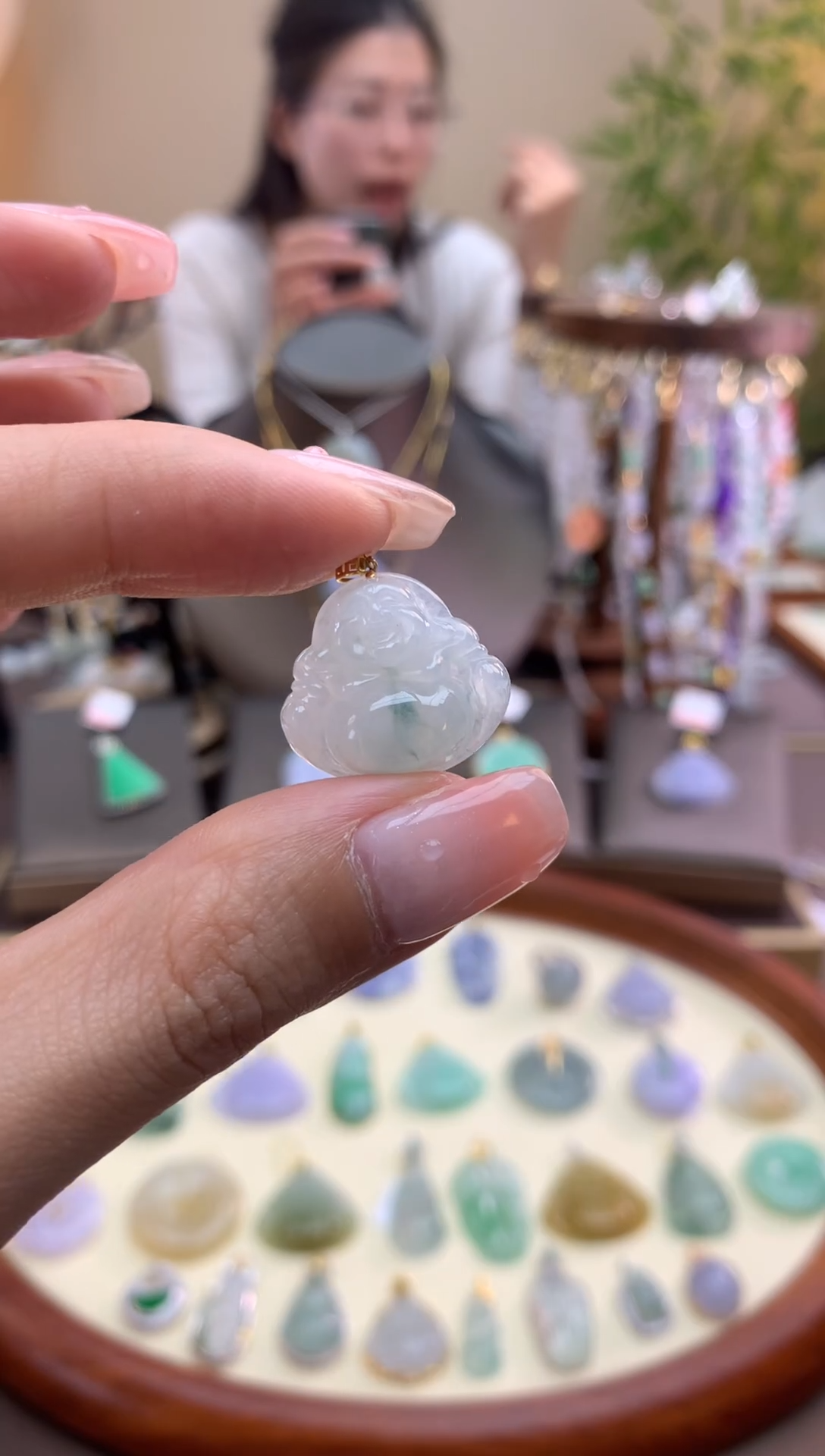 【闪购商品】翡翠颈饰18K金镶嵌佛公