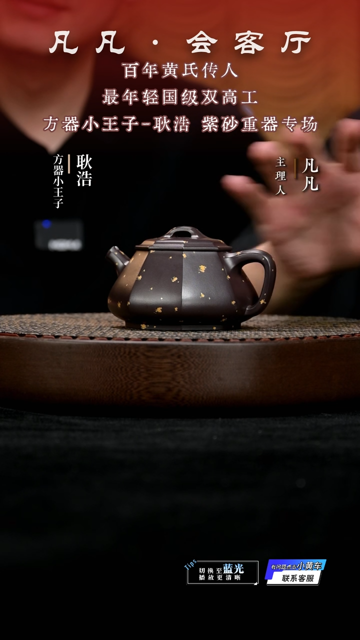 茶壶紫砂GH耿浩11 浩瓢纯紫老泥撒金260cc