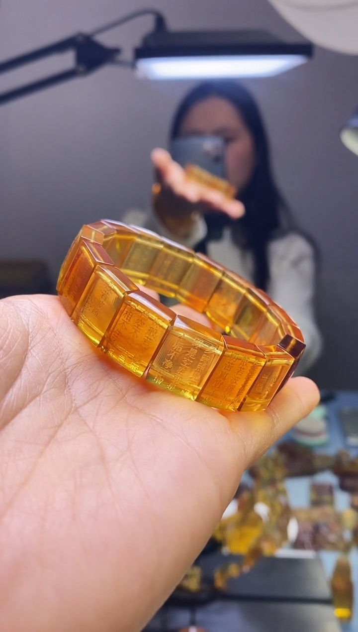 【闪购商品】琥珀颈饰未镶嵌SN2-90（心经手牌）推荐55圈口佩戴