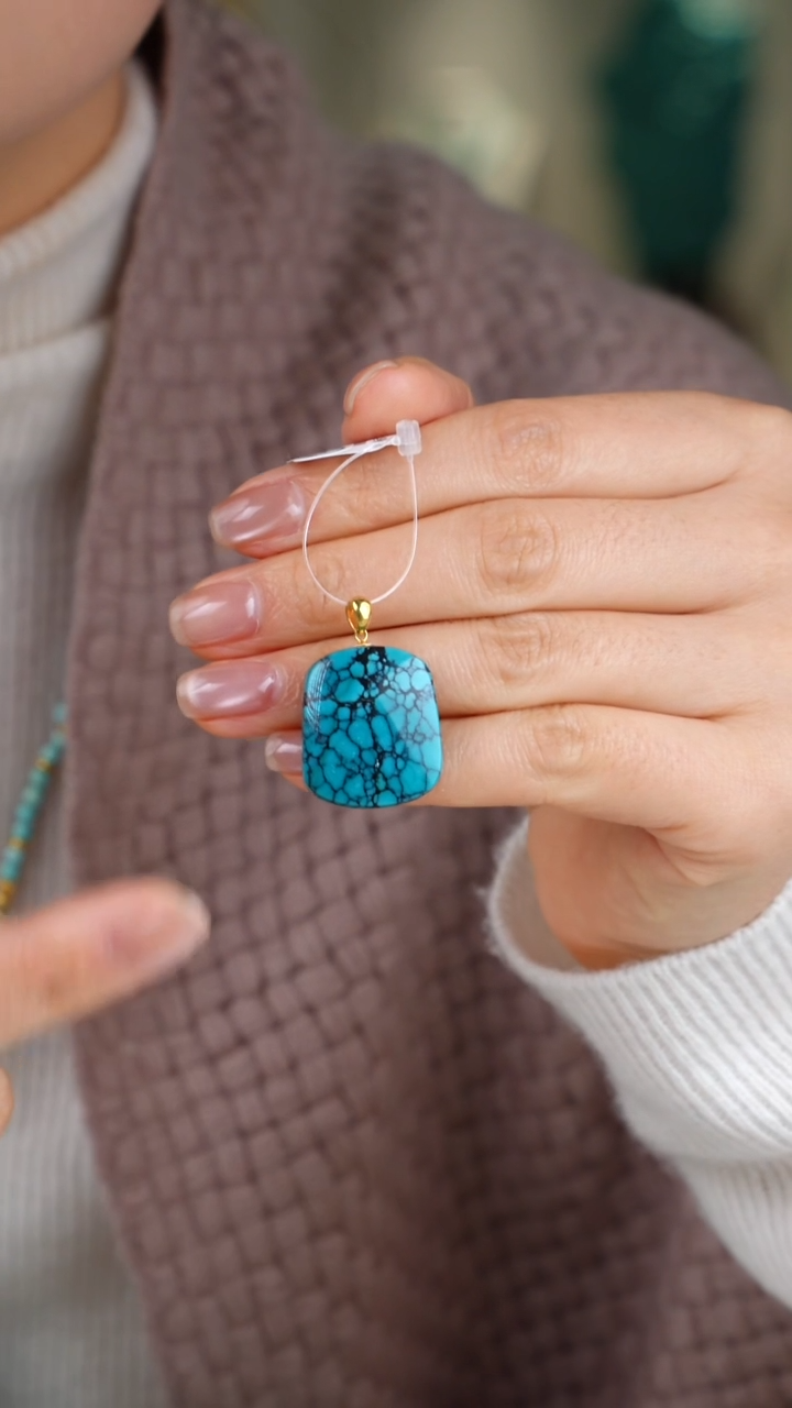 【闪购商品】绿松石吊坠(不含链)18K金镶嵌1