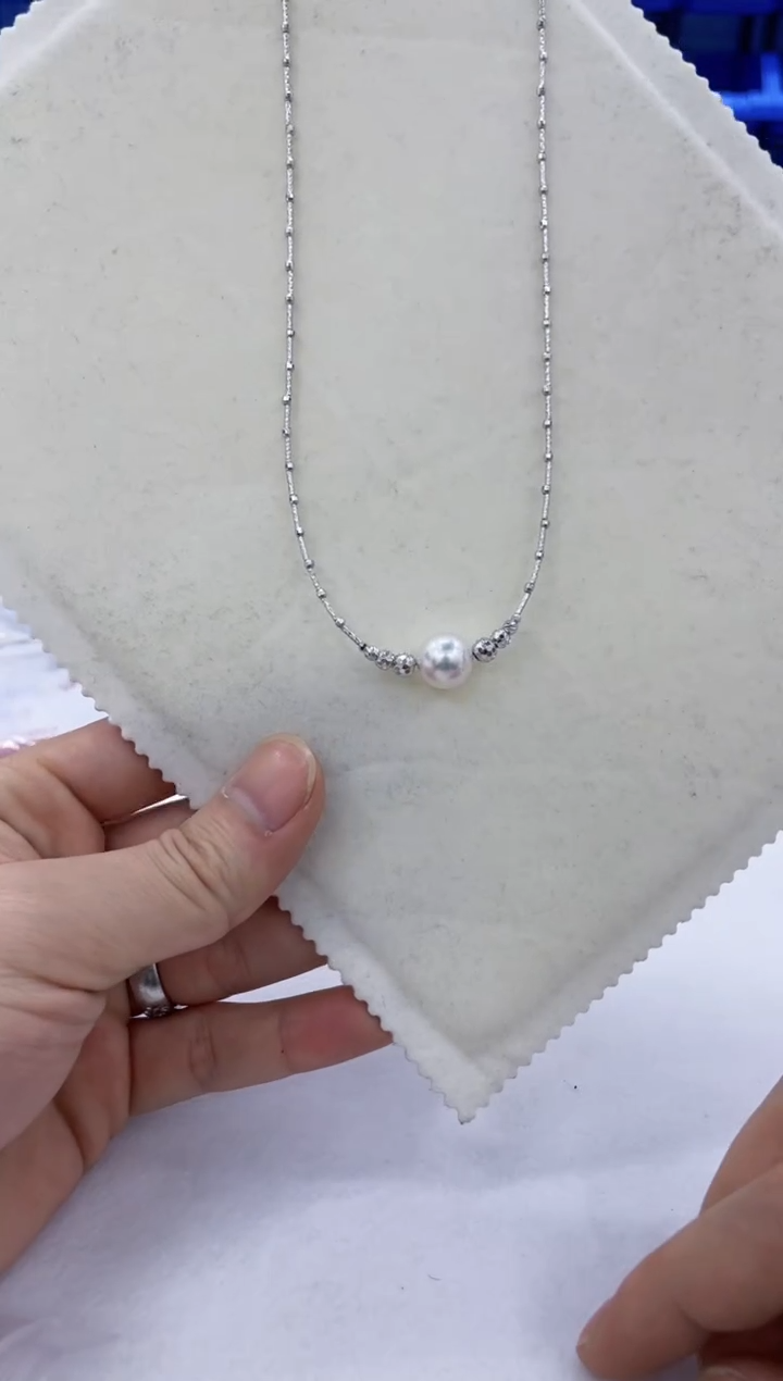 颈饰银S925镶嵌海水珍珠  