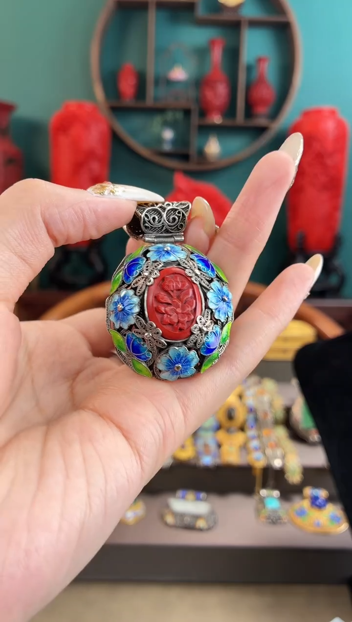 荣*非遗手工花丝镶嵌吊坠