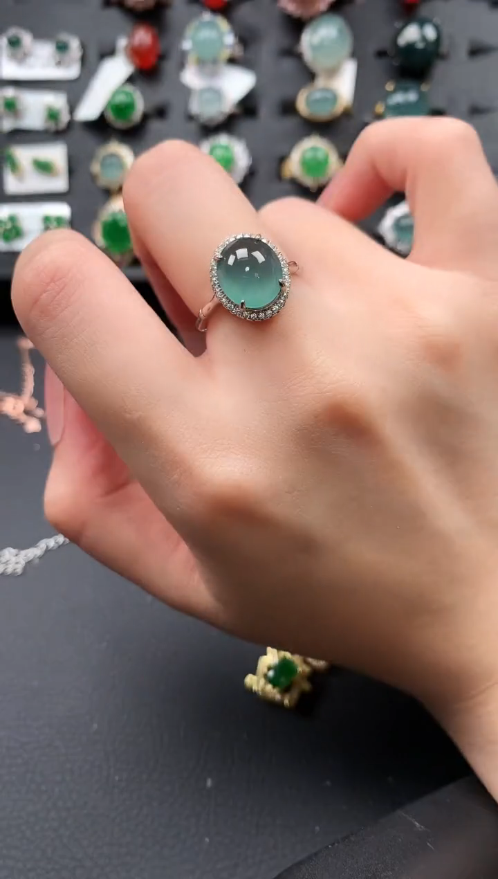 【闪购商品】翡翠戒指银S925镶嵌532141