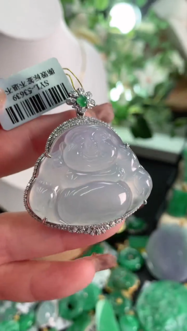 【闪购商品】翡翠吊坠(不含链)18K金镶嵌挂件