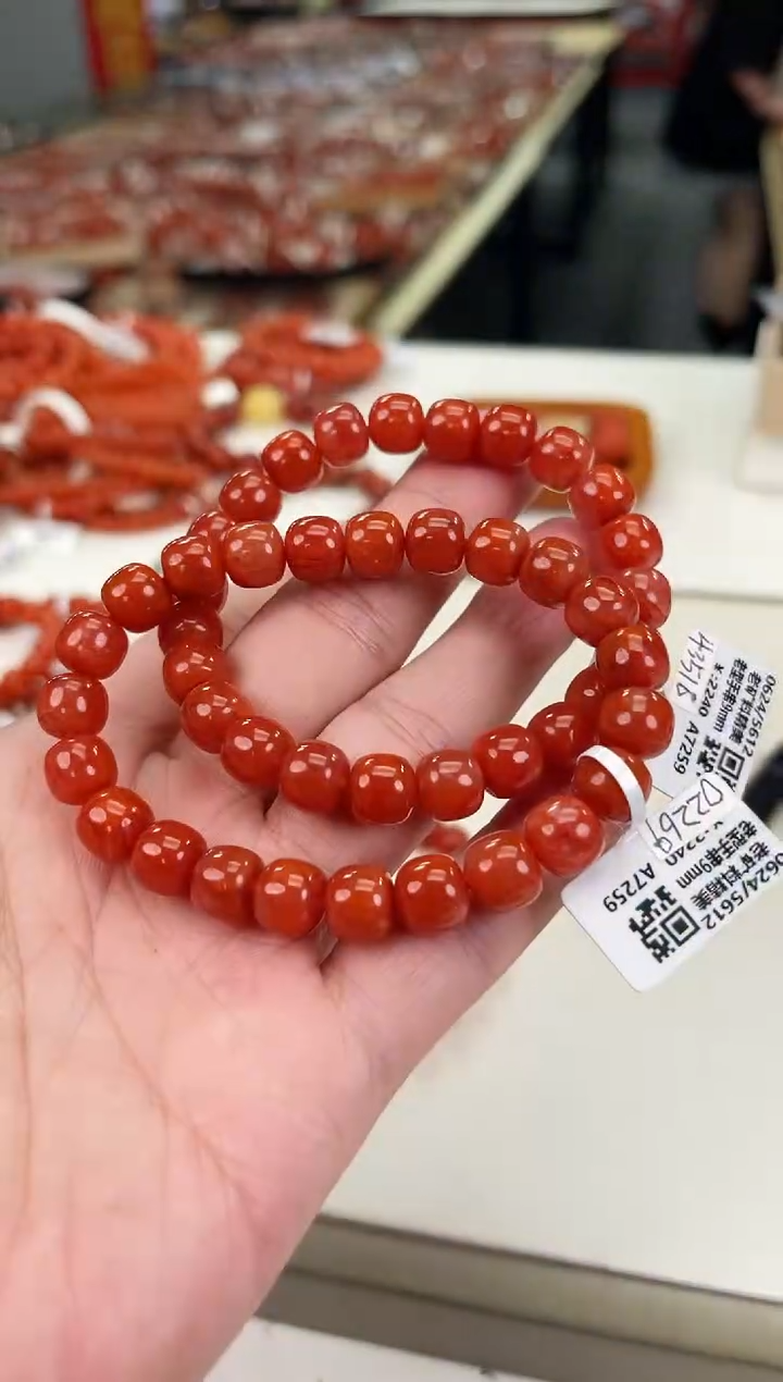 南红玛瑙瓦西老型手串9+未镶嵌（多样式发其一）