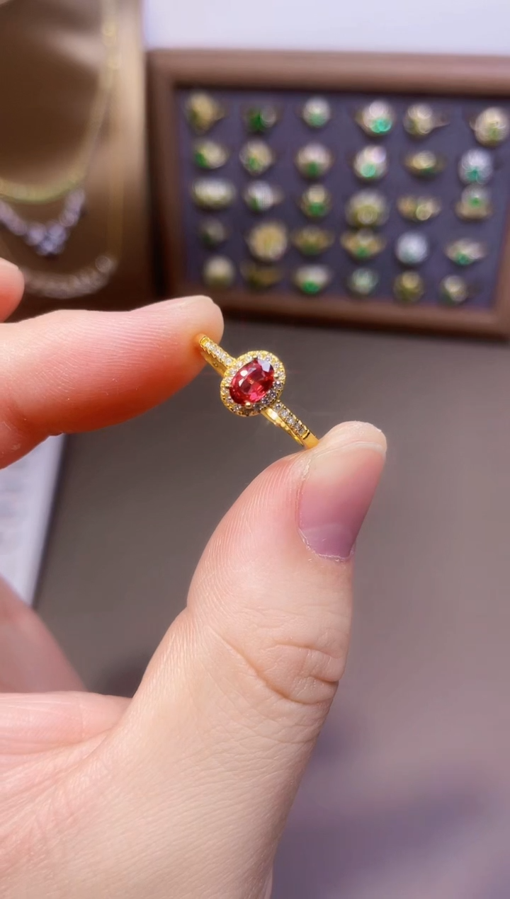 【闪购商品】彩色蓝宝石戒指银S925镶嵌一枚