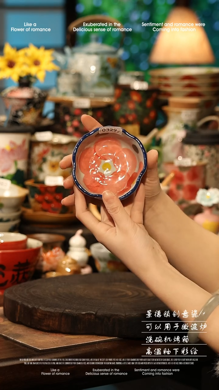 陶瓷景德镇高温釉下彩手工手绘款式