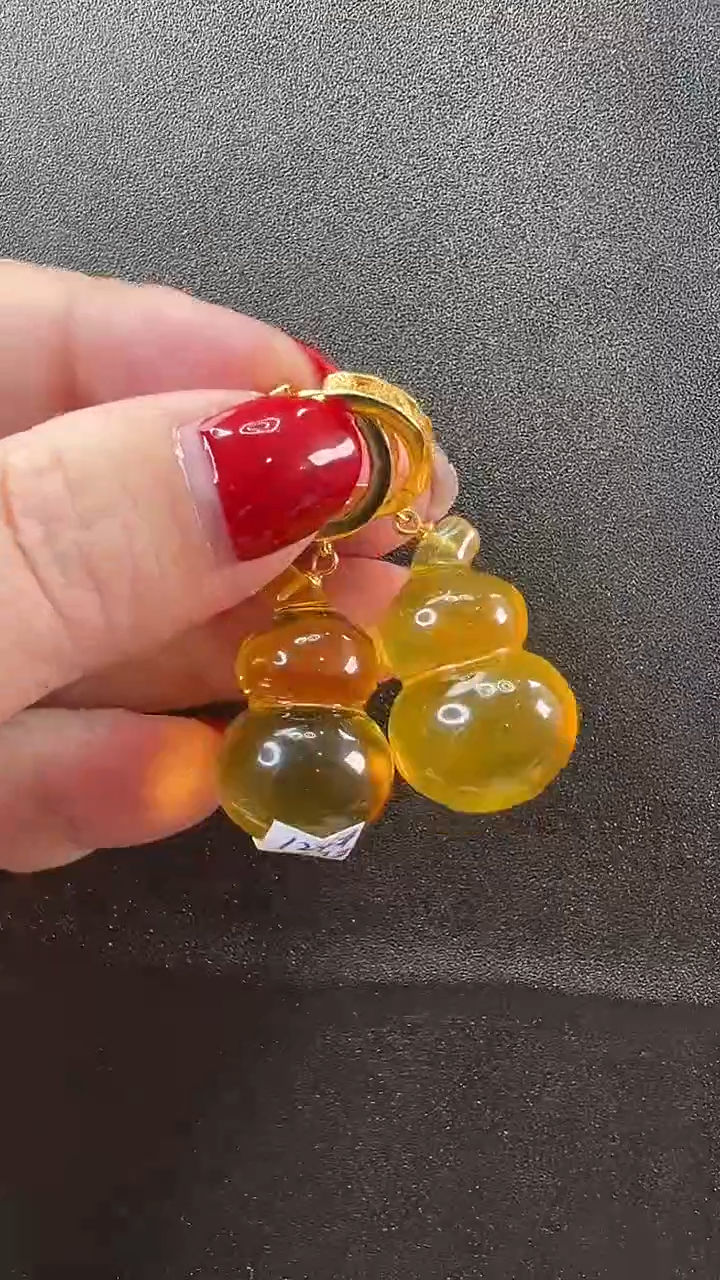 【闪购商品】琥珀耳饰未镶嵌耳环