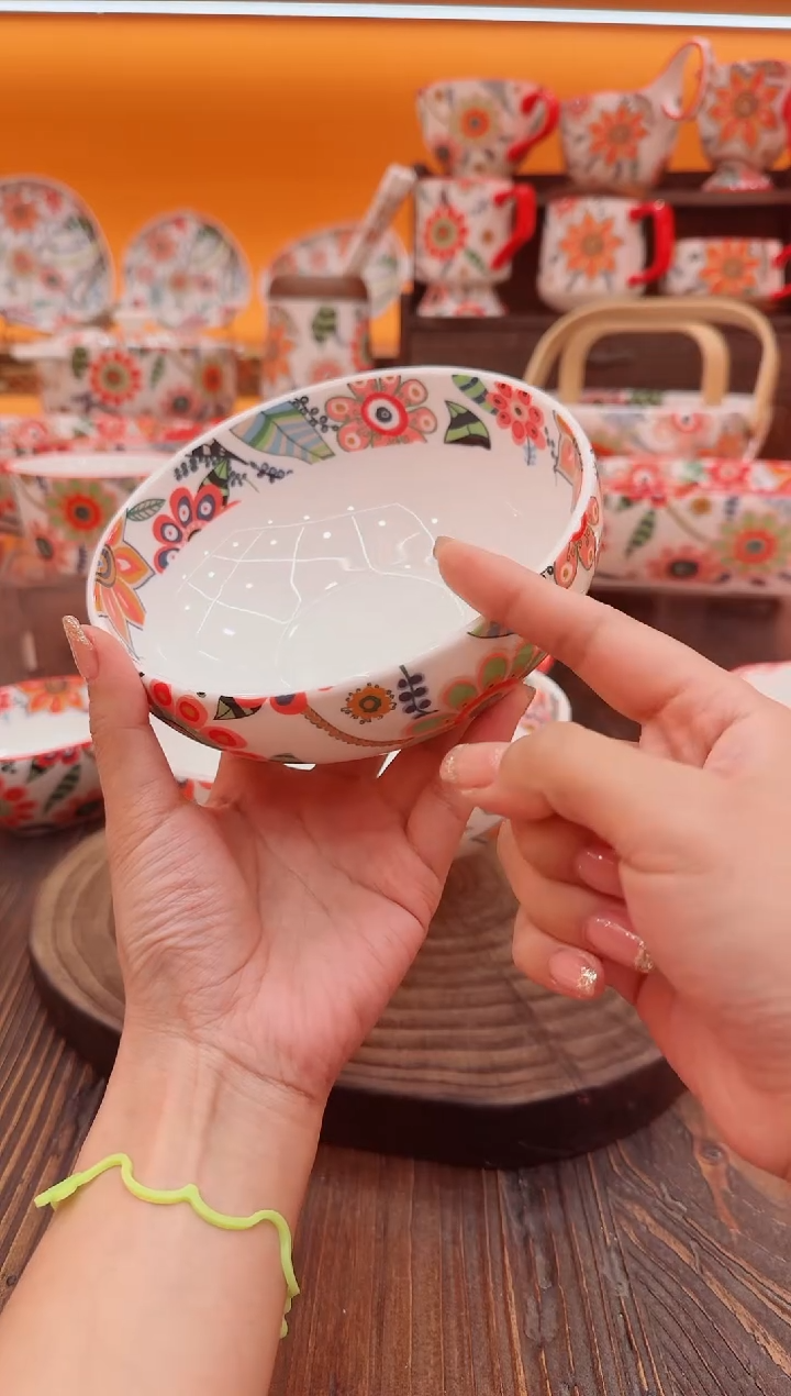 罐景德镇陶瓷炖盅烤盘碗陶瓷筷子6寸