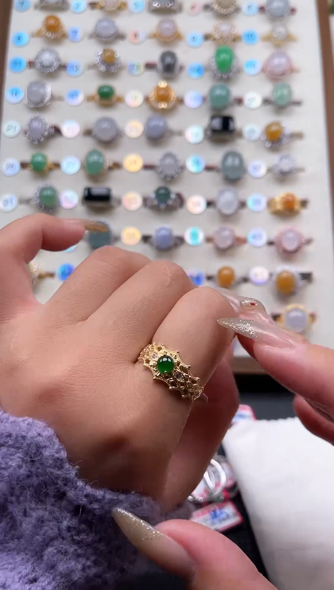 【闪购商品】翡翠戒指银S925镶嵌天然A货翡翠戒指