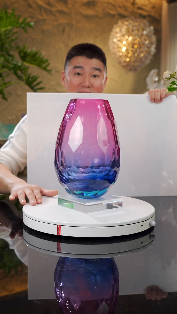 【闪购商品】瓷片福利金红蓝切面花瓶