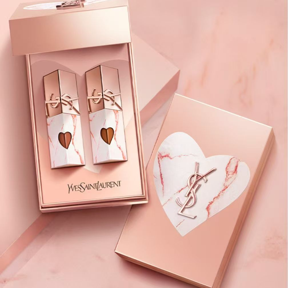 YSL/圣罗兰七夕限量版唇釉双支装礼盒#610+#442正装（拆封不退）