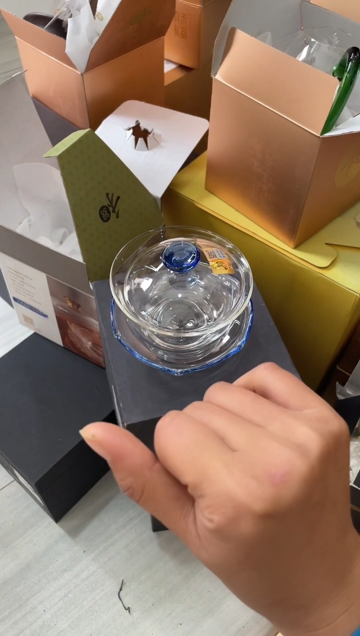 【闪购商品】沁莲盖碗宝蓝色 样品