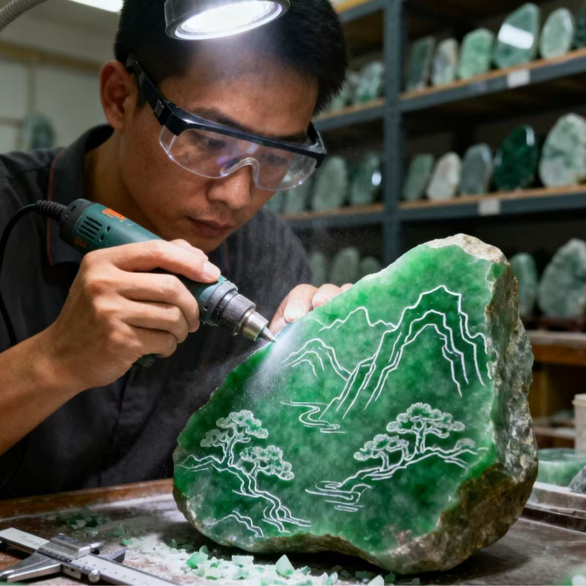 翡翠雕刻私人定制免费加工多种款式可选