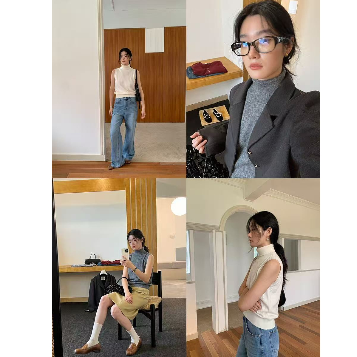 十三行ALLO FU-冬季福秒休闲风慵懒针织马甲#880