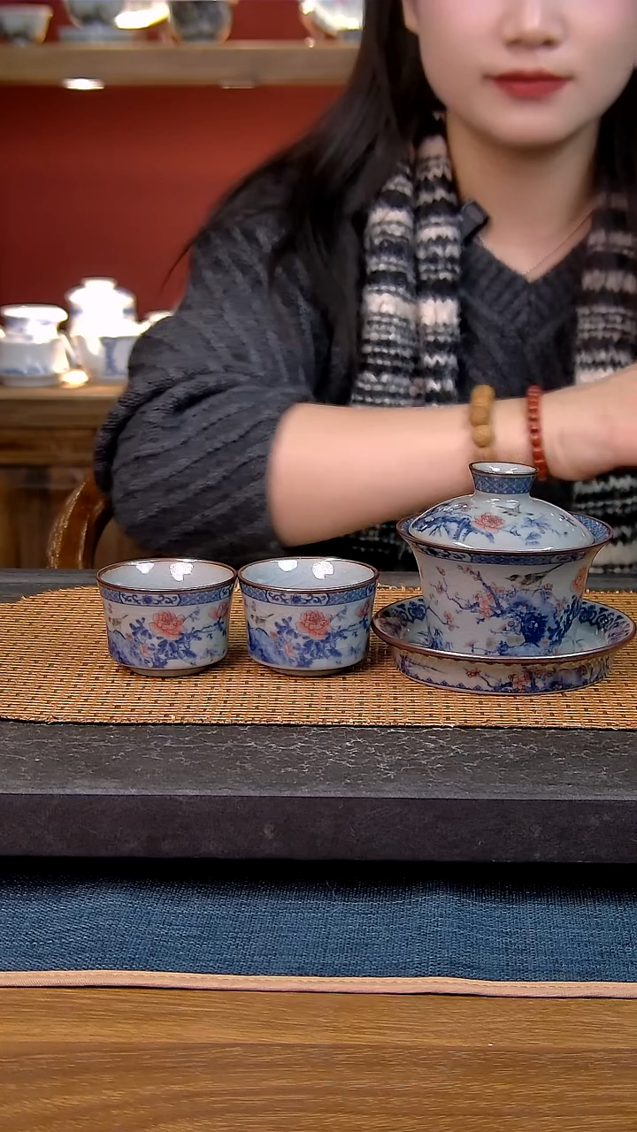 简装家用款3件套 老陶泥开片纹陶瓷茶具