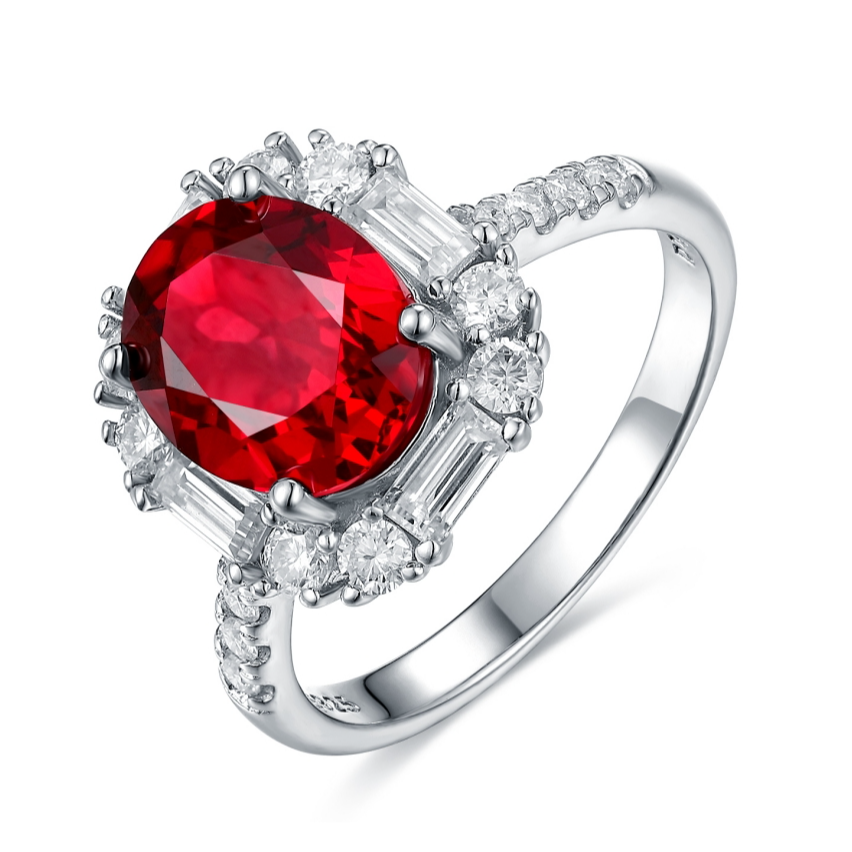 培育红宝石【老爸评测专属】S925戒指3.5ct左右 JSWL061001