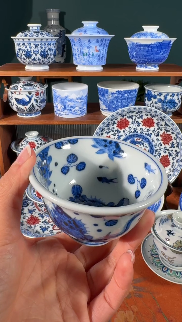 【闪购商品】杯刘建锋窑桃花鳜鱼压手杯