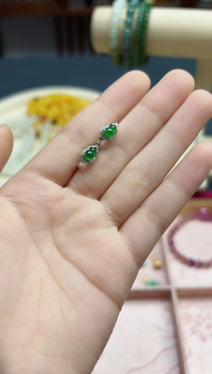 【闪购商品】翡翠耳饰未镶嵌翡翠耳扣*1 YD