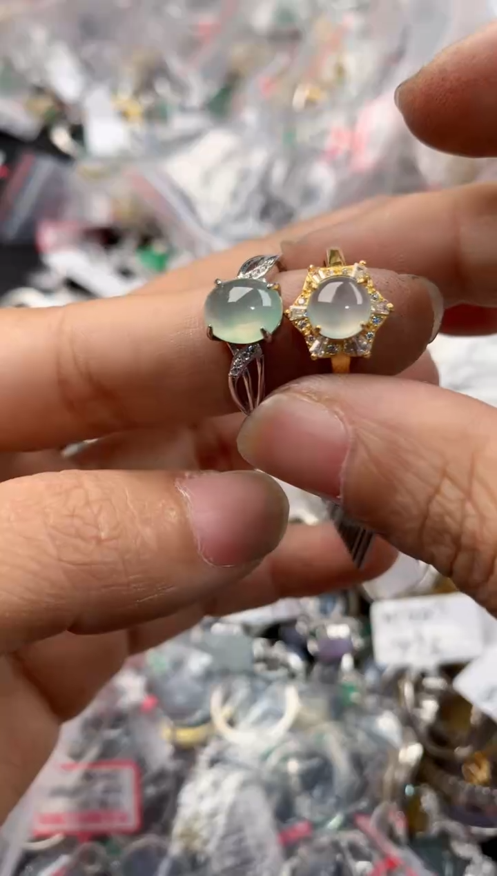 银S925镶嵌戒指翡翠131313---3