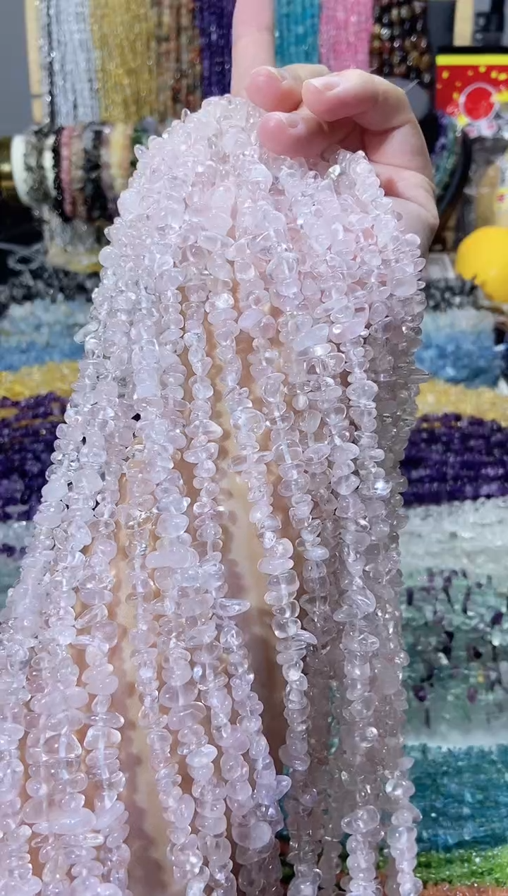 未镶嵌珠宝半成品水晶aaa粉水晶