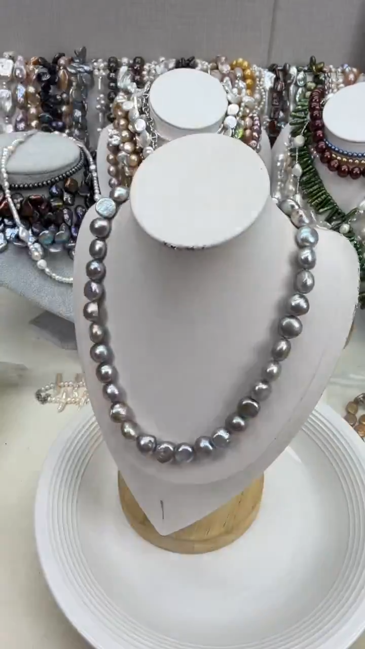 颈饰银S925镀金镶嵌淡水珍珠1